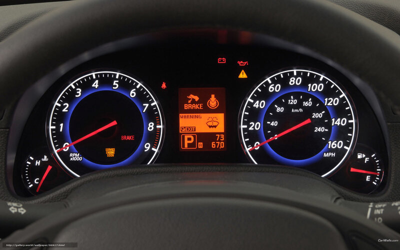 car dashboard with warning lights
