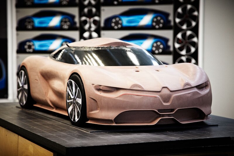 Car design model on display