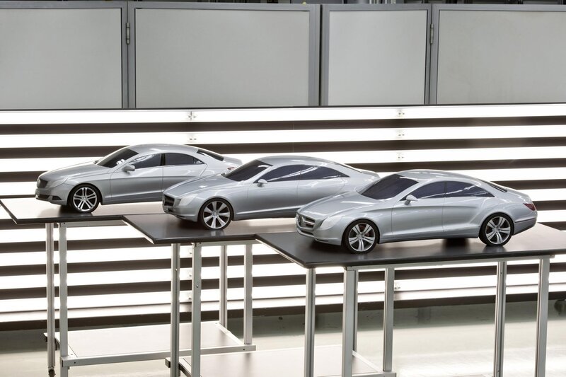 Car design models on display
