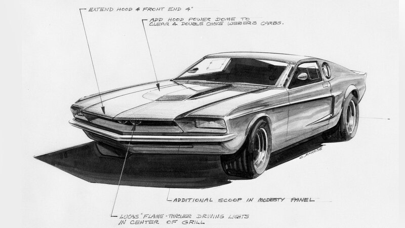Car Design Sketch — Black, Technical, Illustration