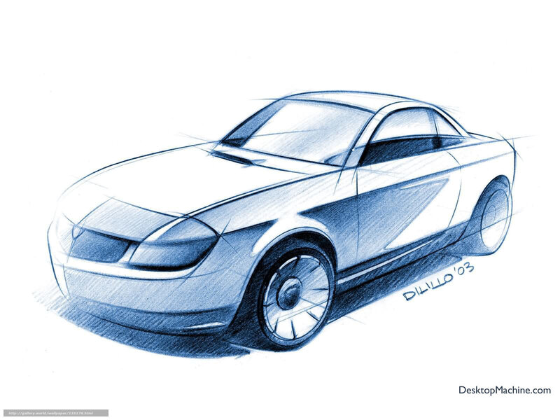 Car Design Sketch — Blue