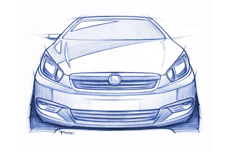 car design sketch front view