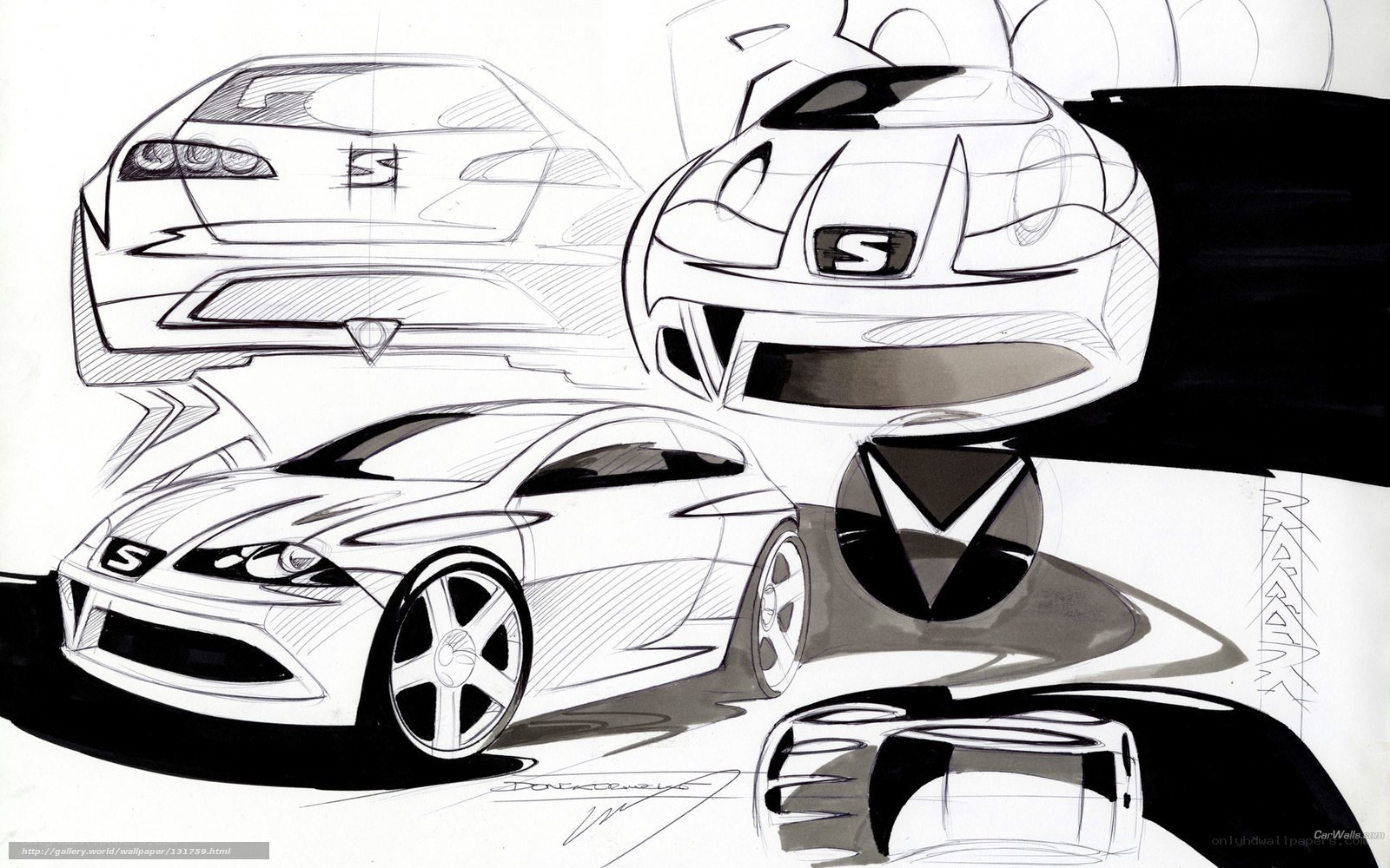 Car design sketches
