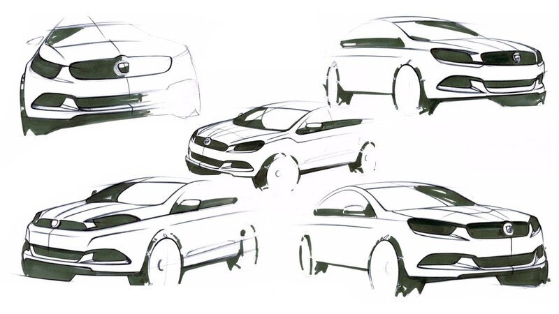 Car Design Sketches — Black, Neutral