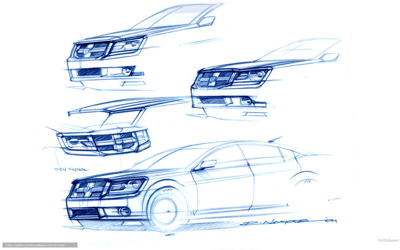 Car Design Sketches — Blue