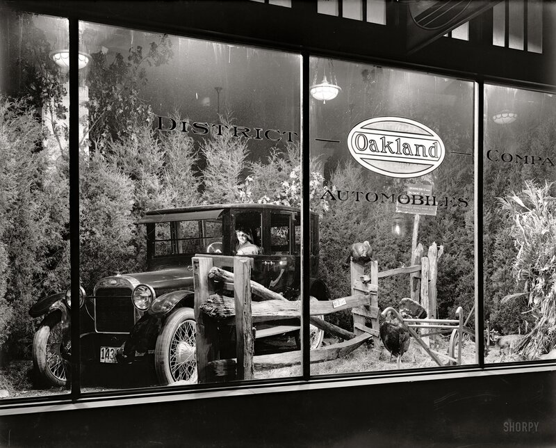 Car display in store window