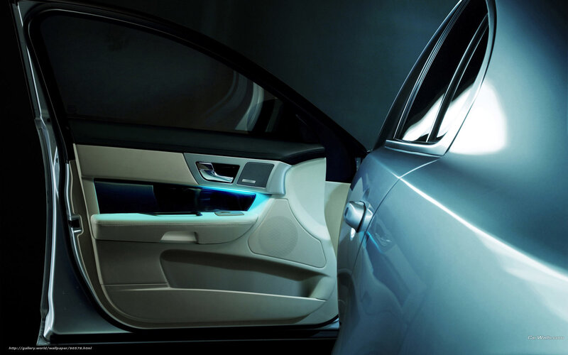 Car door interior with ambient lighting