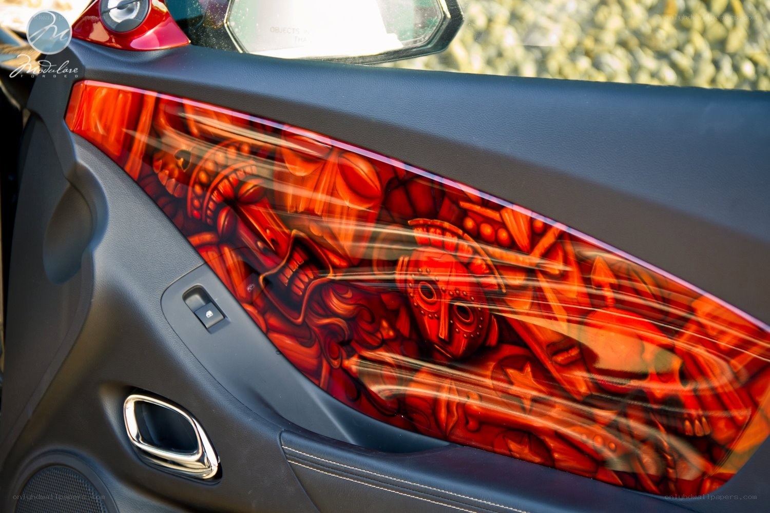 car door with red artwork