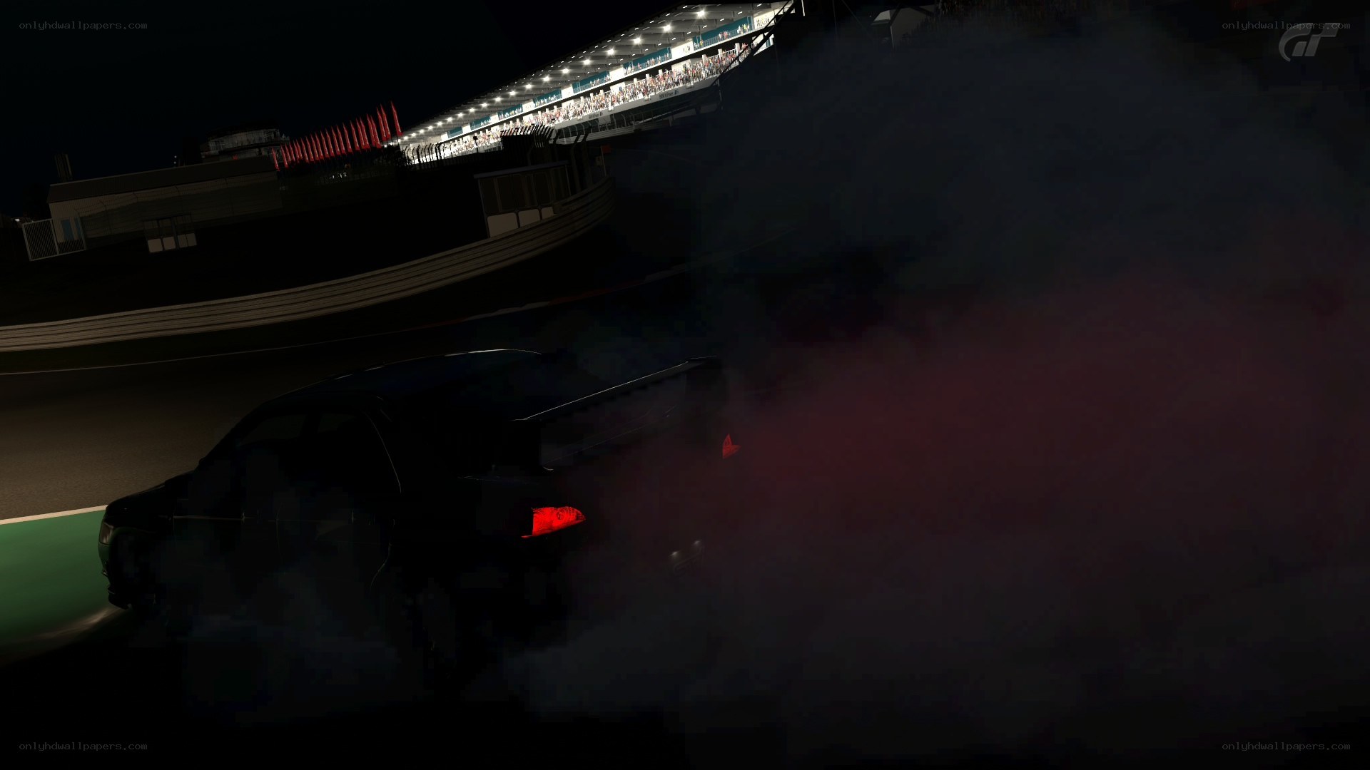 car drifting at night