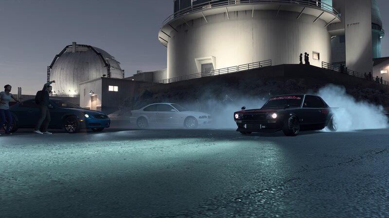 Car Drifting at Night — Black, Dramatic, 3d Render, Cars