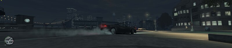 car drifting at night in city