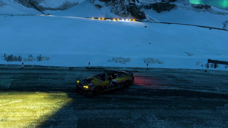 Car Drifting in Snow — Blue