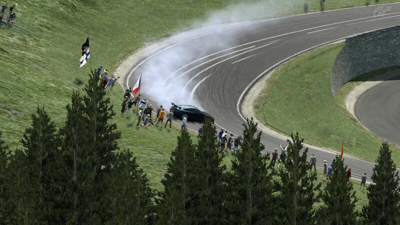 Car drifting on a racetrack
