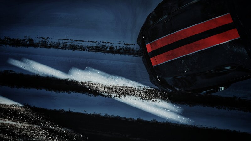 Car Drifting on Snow — Black