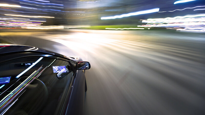 Car Driving at Night — Black