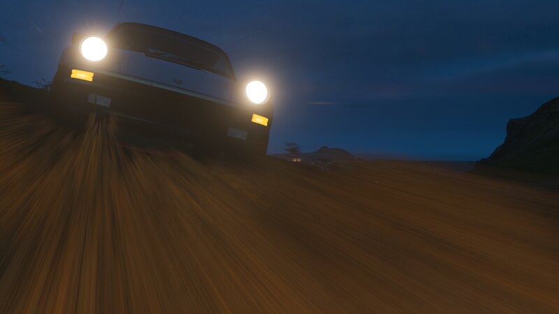 Car Driving at Night — Blue, Dark, Dramatic