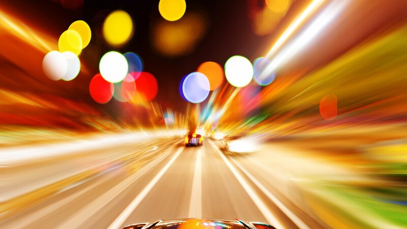 Car Driving at Night — Yellow, Dynamic