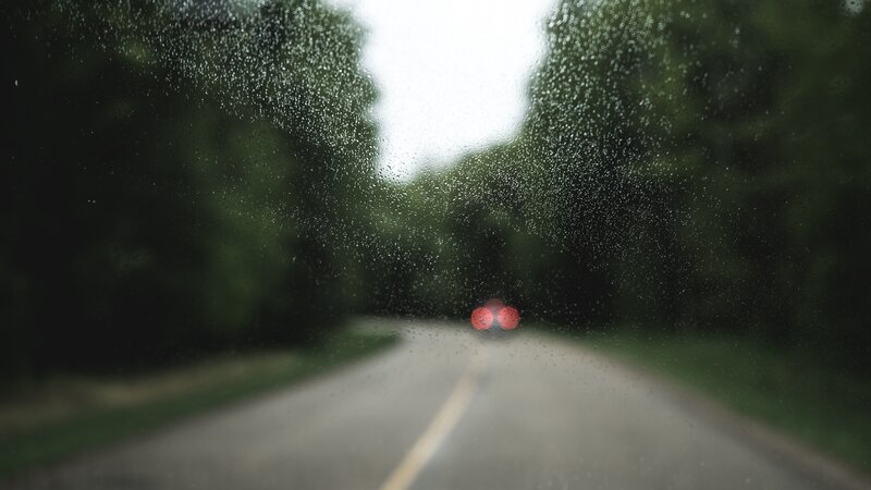 Car Driving in Rain