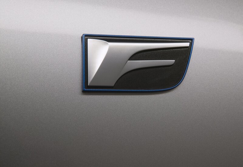 car emblem with stylized F