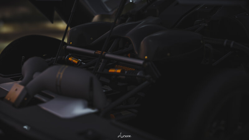 Car Engine Bay — Black, Dark, Night