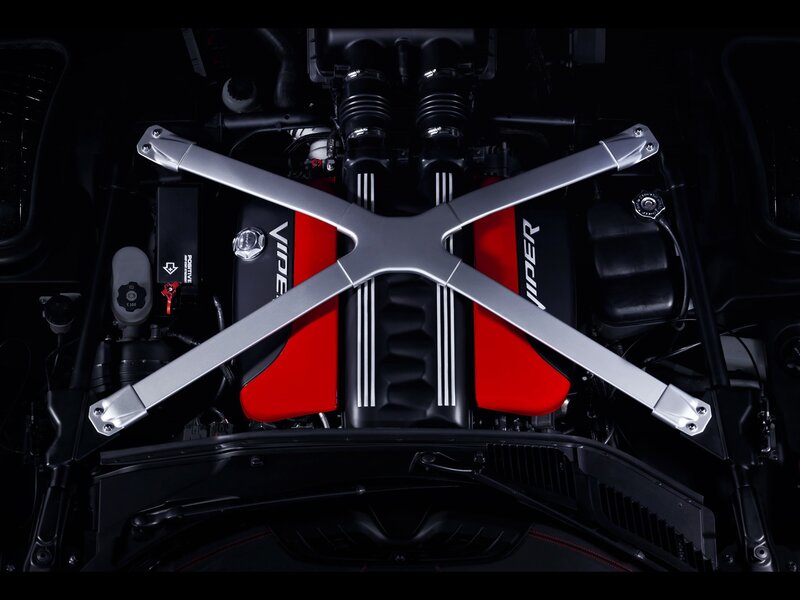 Car Engine Bay — Black, Dramatic, Photograph, Engine Cover, Cross Brace