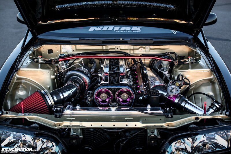 Car Engine Bay — Black, Dramatic, Sunset, Photograph