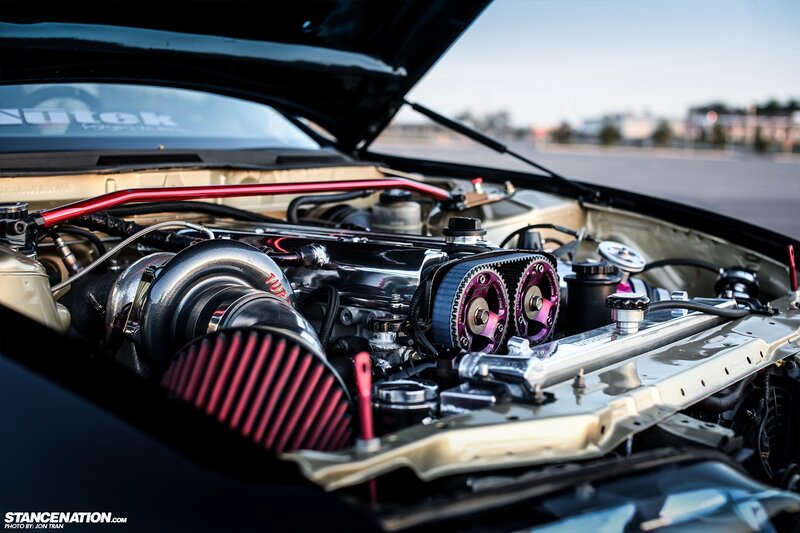 Car Engine Bay — Black, Dramatic, Sunset