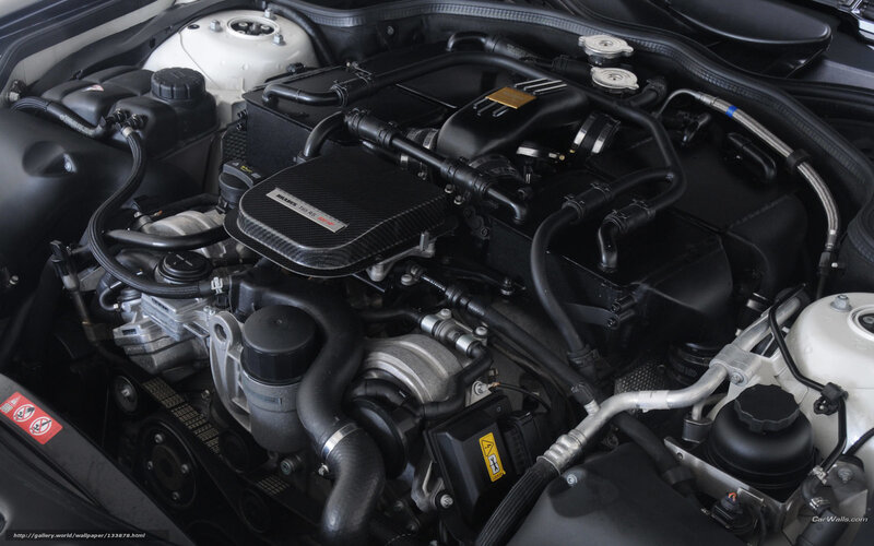Car Engine Bay — Black, Technical, Photograph