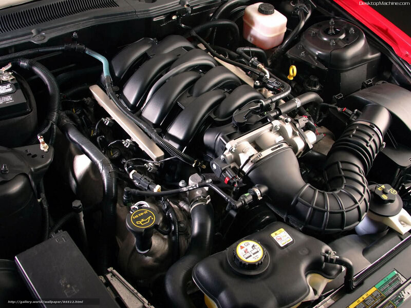 Car Engine Bay — Black, Technical