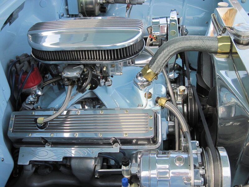 Car Engine Bay — Blue, Mechanical, Photograph