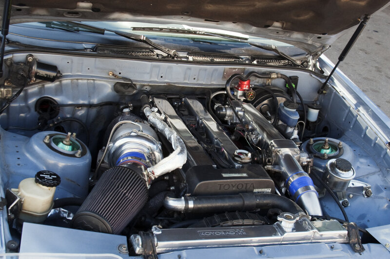 Car Engine Bay — Blue