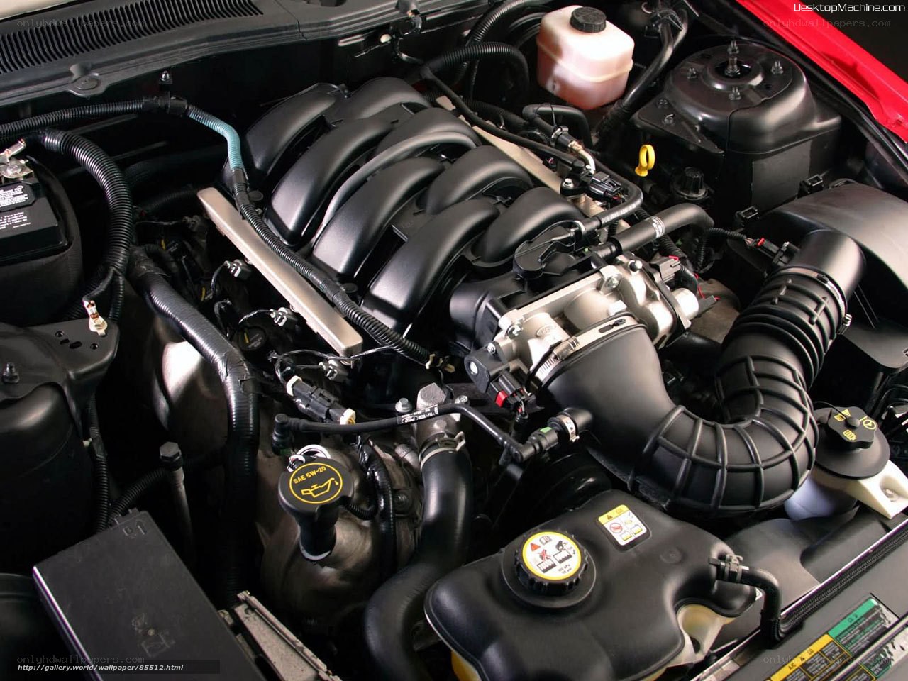 Car engine bay close-up