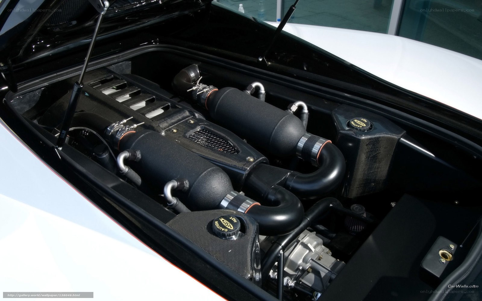 Car engine bay close-up