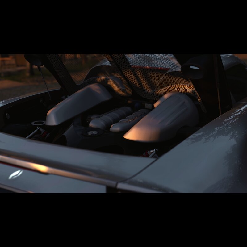 Car Engine Bay — Gray