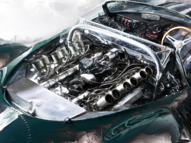 Car Engine Bay — Green
