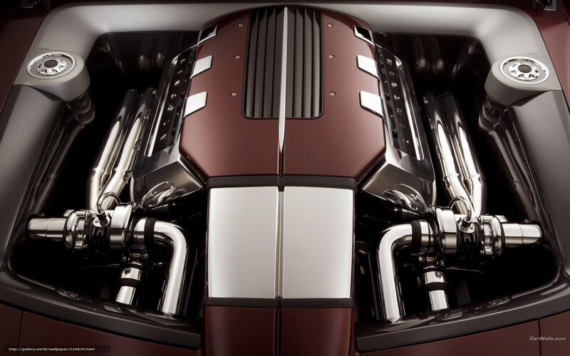 Car Engine Bay — Maroon