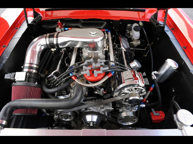 Car Engine Bay — Red, Mechanical, Photograph, Air Filter, Hoses