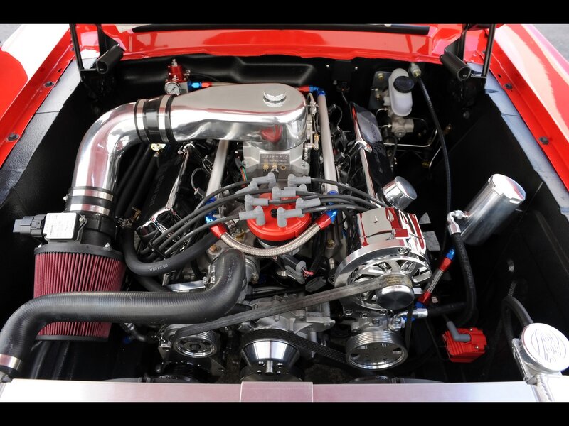 Car Engine Bay — Red, Mechanical, Photograph, Air Filter, Hoses, Wires