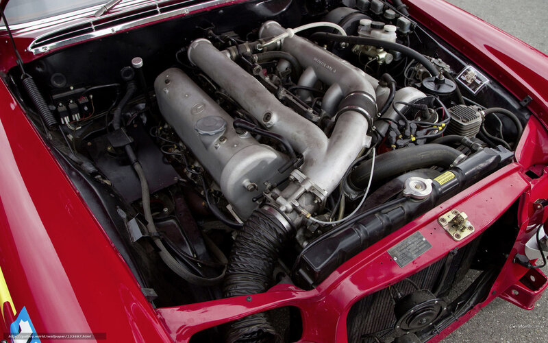 Car Engine Bay — Red, Mechanical