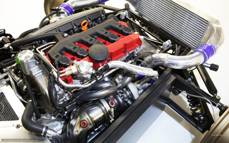 Car Engine Bay — Red, Technical, Photograph, Intercooler