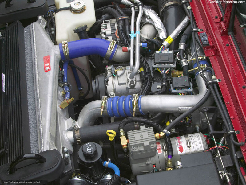 Car Engine Bay — Red, Technical