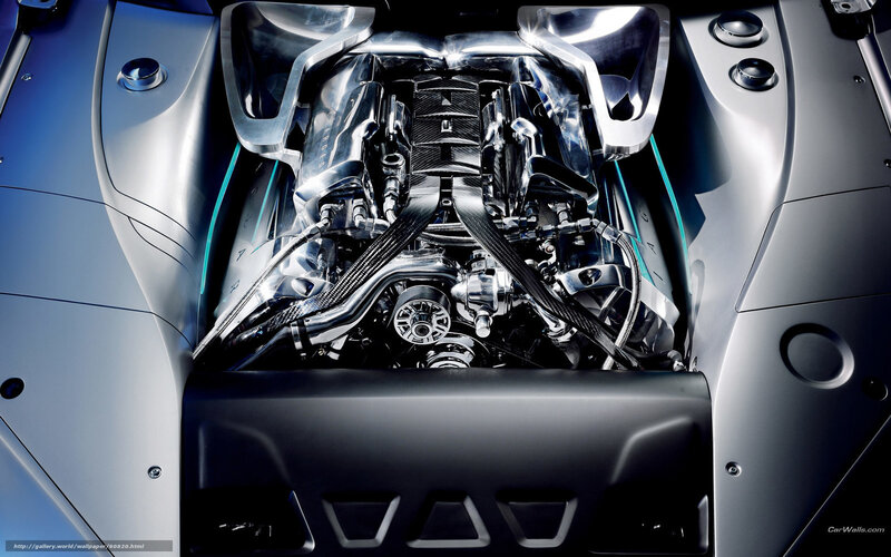 Car Engine Bay — Silver, Dramatic