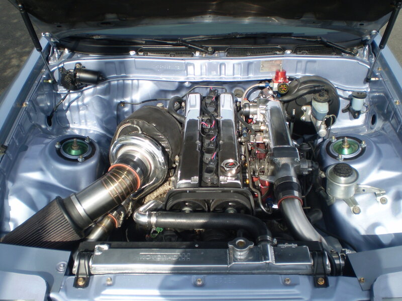 Car Engine Bay — Silver, Mechanical, Afternoon