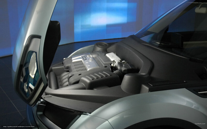 Car Engine Bay — Silver, Technical, Photograph