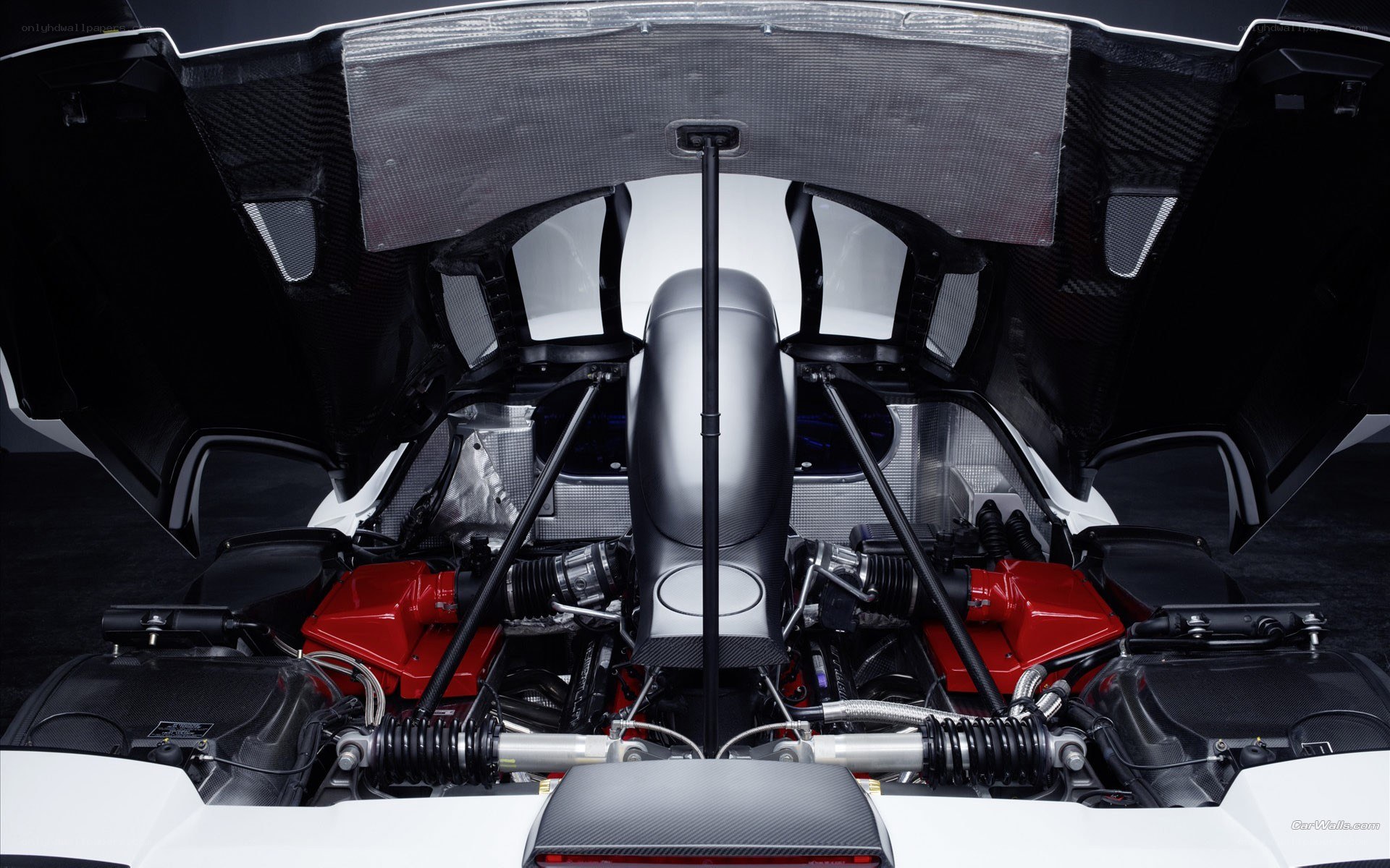 car engine bay view