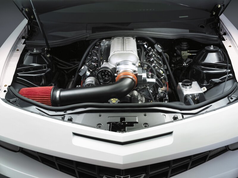 Car engine bay view