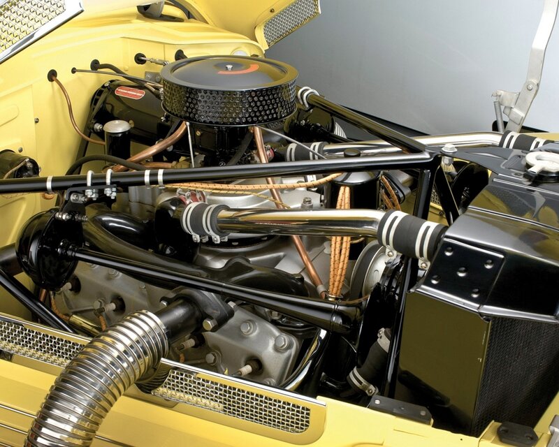 Car Engine Bay — Yellow, Mechanical