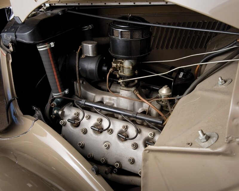 Car Engine Compartment — Beige