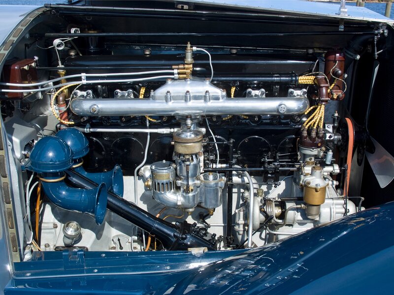 Car Engine Compartment — Blue, Mechanical, Afternoon