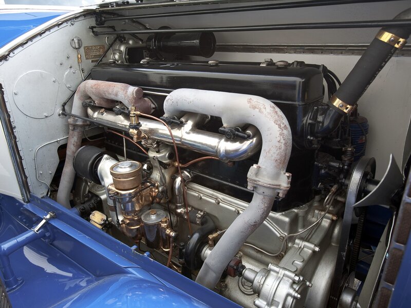 Car Engine Compartment — Blue, Mechanical, Photograph, Exhaust Pipes